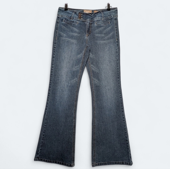 TRUCE Denim - Truce Denim Flare Jeans Women’s Mid-Rise Medium Wash Stretch Bootcut Y2K Size 10